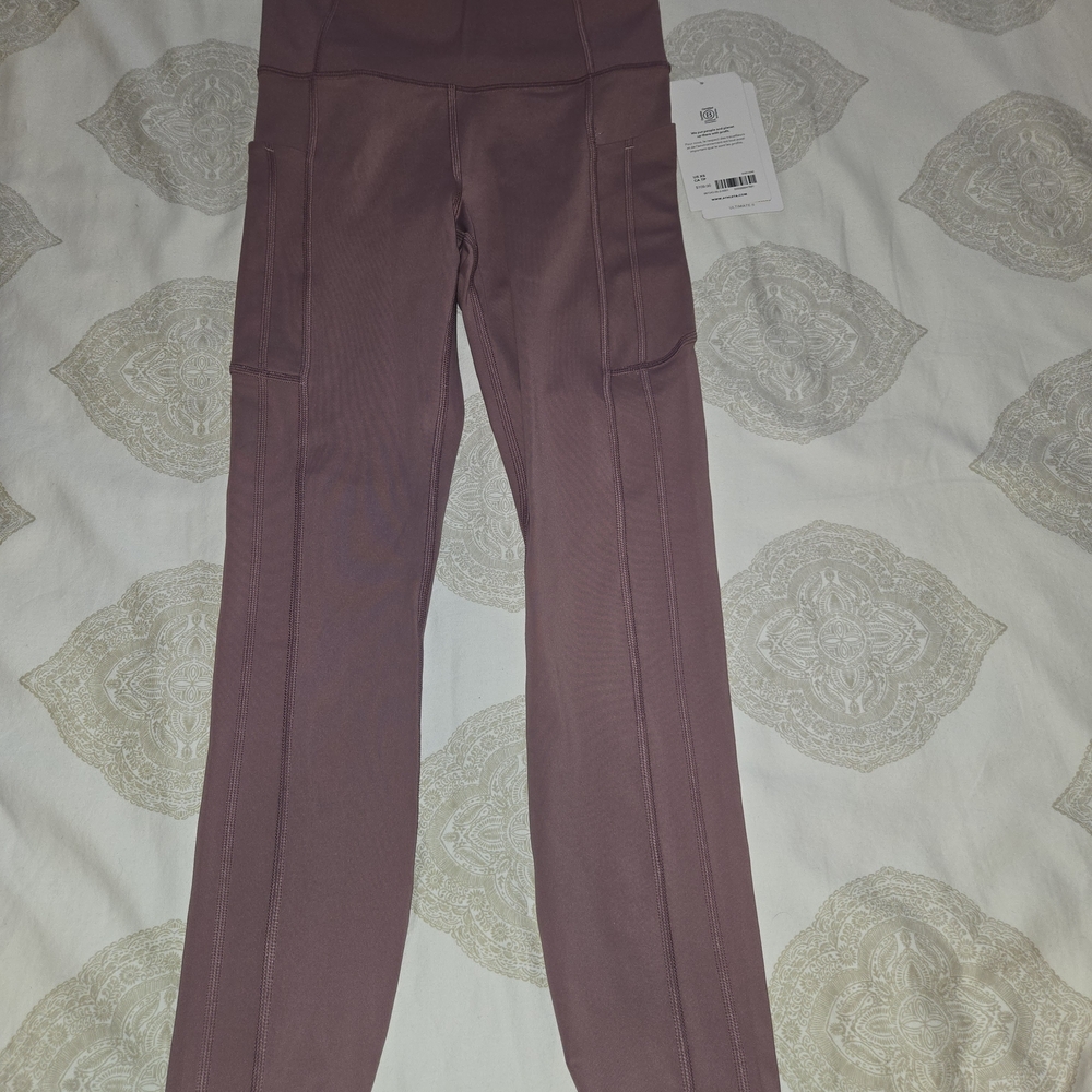 Athleta Mauve High-Waisted Leggings